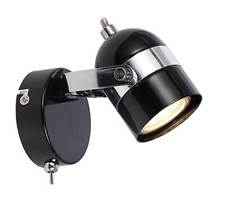 Bedside Wall Lamp GU10 Grey White Black Retro Light Fitting With Toggle Switch