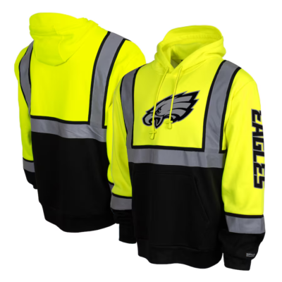 Philadelphia Eagles NFL Hi-Vis Safety Hooded Sweatshirt Men's
