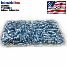 250pc Industrial Air Hose Fittings, I/M Type Quick Coupler Plugs Solid Steel USA