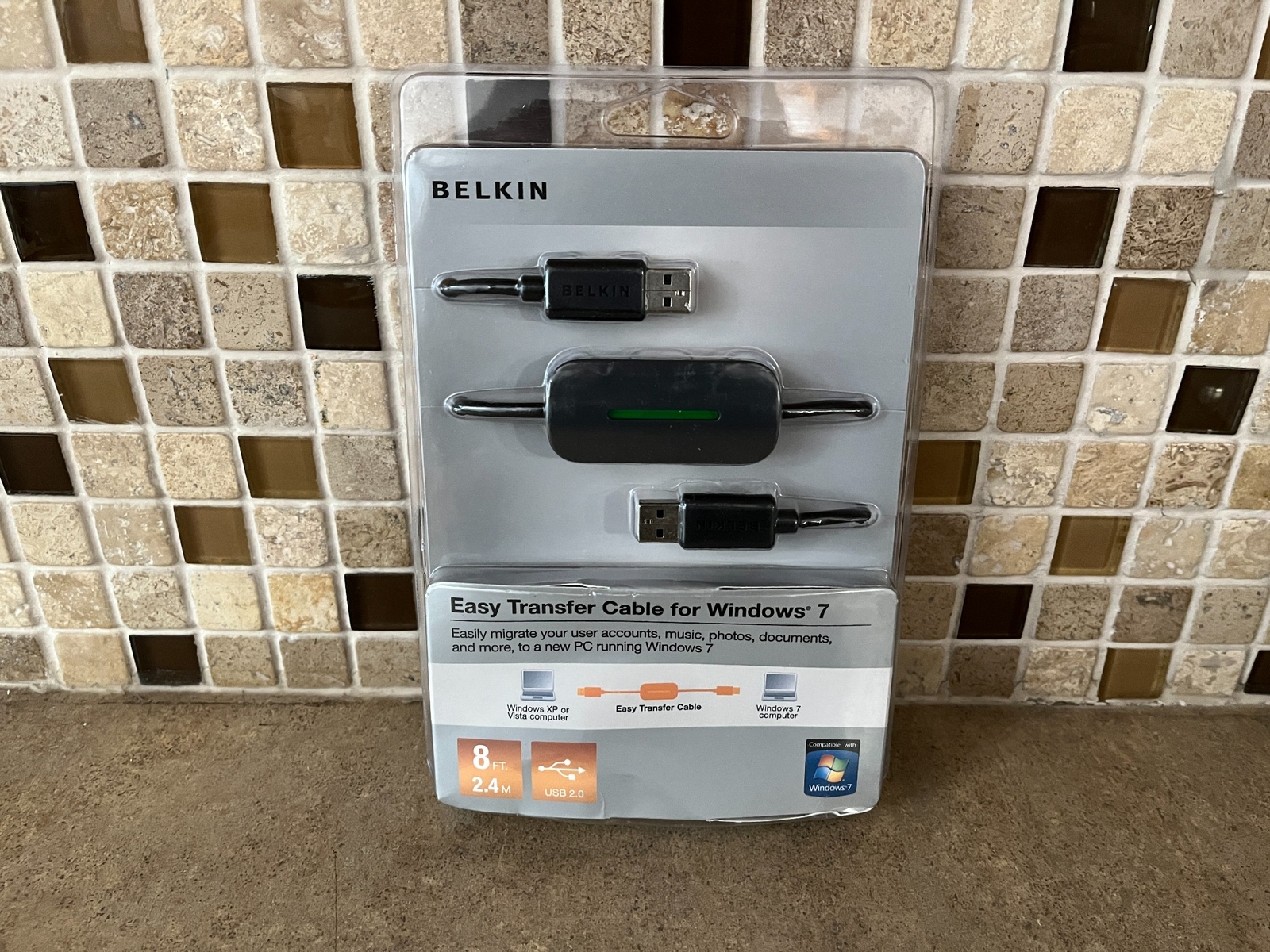 BELKIN EASY TRANSFER CABLE FOR WINDOWS 7 USB 2.0 8FT /2.4M PC ADAPTER I24 eBay