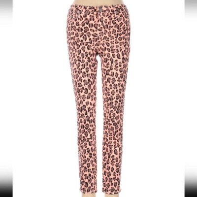 J Brand Jaguar Animal Print Mid Rise Crop Skinny Photo Ready Denim Jeans 24