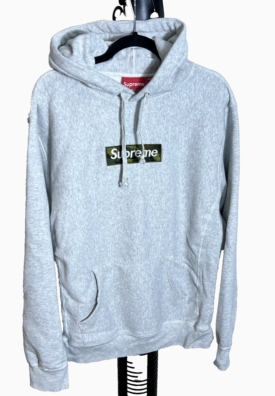 SWEATSHIRT À CAPUCHE LOGO SUPREME BOX Taille : XL Gris Clair Homme
