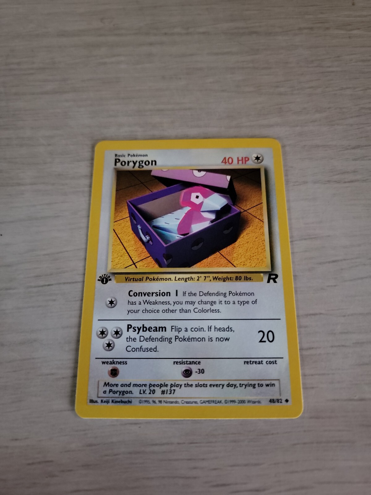 Pokémon Team Rocket 1st Edition Regular Finish Porygon 48/82 NM-MT OC765