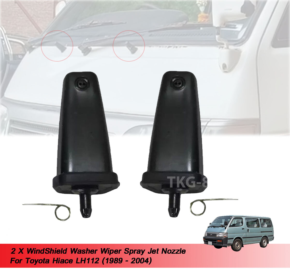 Windshield Wiper Jet Washer Nozzle For Toyota Hiace LH112 1989