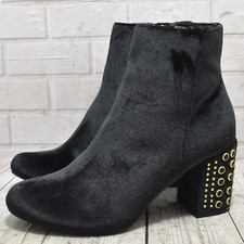 Womens Just Fabulous Velvet Black High Heel Zip Up Ankle Boots UK 5 EUR 38