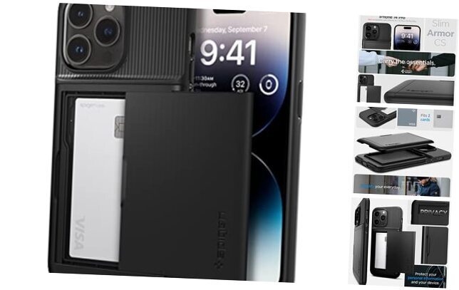 Slim Armor CS Designed for iPhone 14 Pro Case (2022) [Military-Grade Black