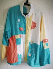 Vintage Koret Jacket 90s Womens Shell Floral Pattern 3xl With Defect! Free Post