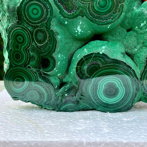 3,1 libbre malachite lucida naturale occhio di gatto trasparente grappolo minerale grezzo campione - Foto 3 di 15