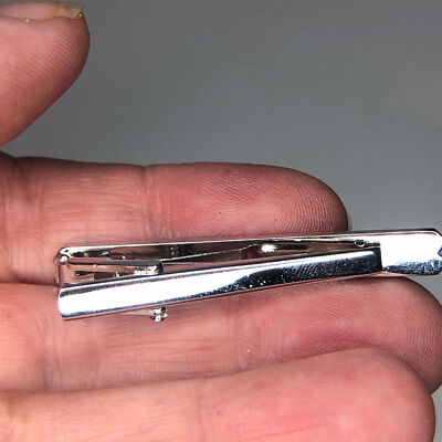 934 Mario Valentino Vintage silver Tone black Tie Pin Bar Clip | eBay