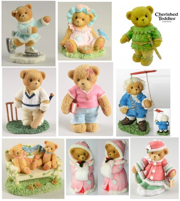 CHERISHED TEDDIES by ENESCO HAND PAINTED STONE RESIN TEDDY BEAR FIGURINE NIB CHERISHED TEDDIES by ENESCO HAND PAINTED STONE RESIN TEDDY BEAR FIGURINE NIB