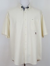 Tommy Hilfiger Mens Vintage Shirt Size XL Short Sleeve Lion Crest Button