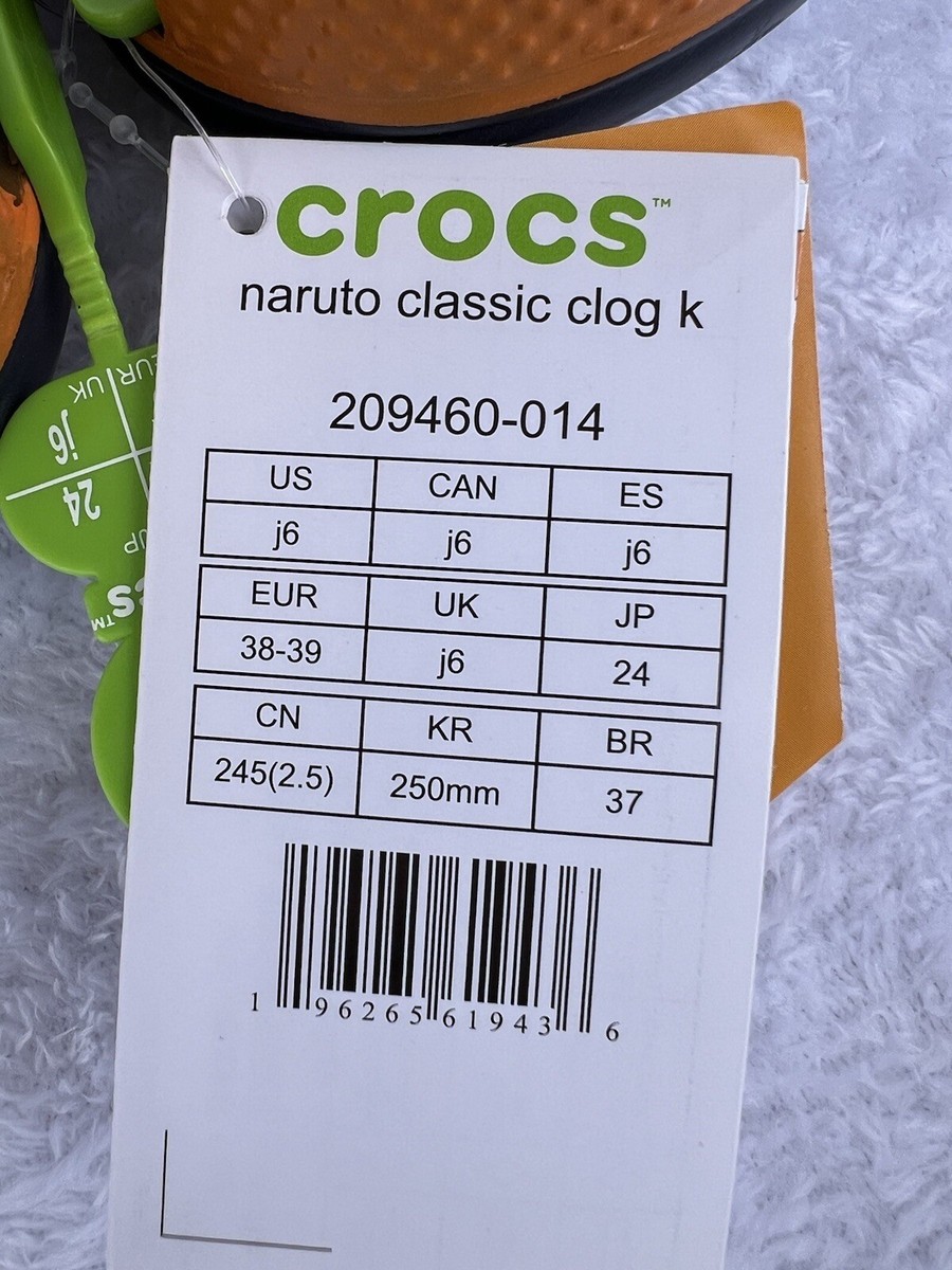 Orange Naruto Crocs J6 (women 8)men 7 | eBay