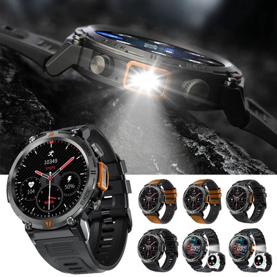 Bluetooth Smart Watch Full Touch Screen Health Monitor Clock w/ Flashlight 2024