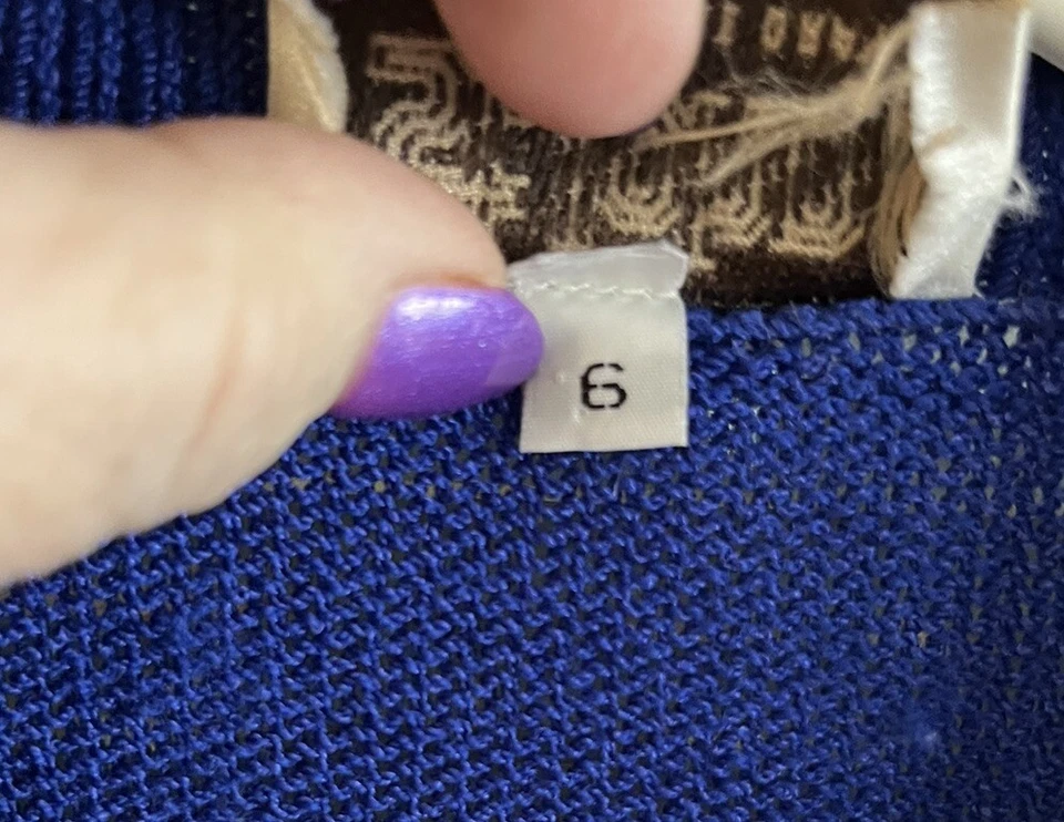 Vestido St John Tejido Marie Gris AZUL Santana Dorado Botón Cintura Reunida Talla 6 Usado en Excelente Condición Foto 3 de 4