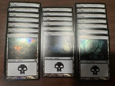 Lot of 20x Random FOIL Swamps New Frame Only - Basic Lands - MTG Magic NM-LP