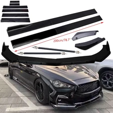 For INFINITI Q50 2014-2022 &Si 78.7" Side+Skirt Rear Front Bumper Lip/ Splitter
