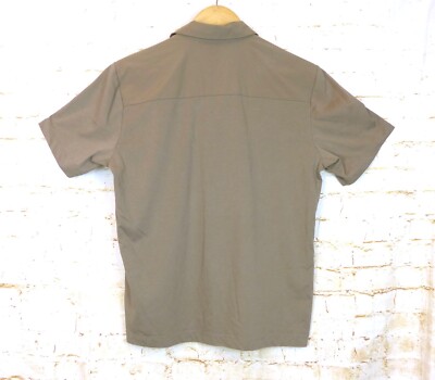 Uniqlo X Theory AIRism Polo Shirt Men S Slim Fit Beige Brown Short