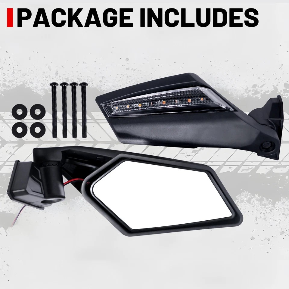 X3 Side Mirrors Turn Signal Light for Can-Am Maverick X3 &Max XRS XDS Turbo R RR - Image 4 of 4