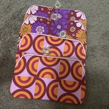 Lot 5x ESTEE LAUDER Flowers /Circle Printed Cosmetic Makeup Bag 8.5" x 2" x 5"