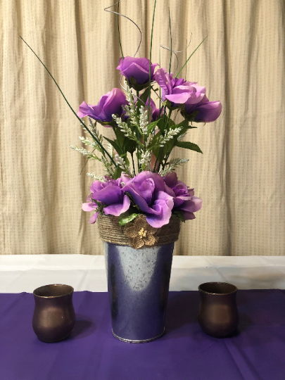 Purple CENTERPIECE Wedding, Flower Arrangement, CENTRO DE MESA