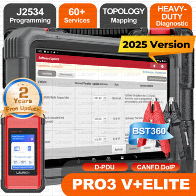 2025 LAUNCH X431 PRO3S+ ELITE V+5.0 PRO5 Car Diagnostic Tool J2534 Programming