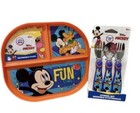 Disney Junior Mickey Mouse Reversible Toddler Plate & Utensil Set