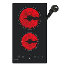 3000W Glaskeramikkochfeld 2 Zonen Glaskeramik Einbauherd Doppelkochfeld Timer