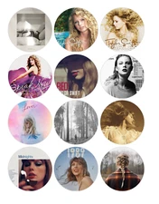 Set of 12 Taylor Swift Albums Edible Image rounds, Wafer paper OR one cake image
