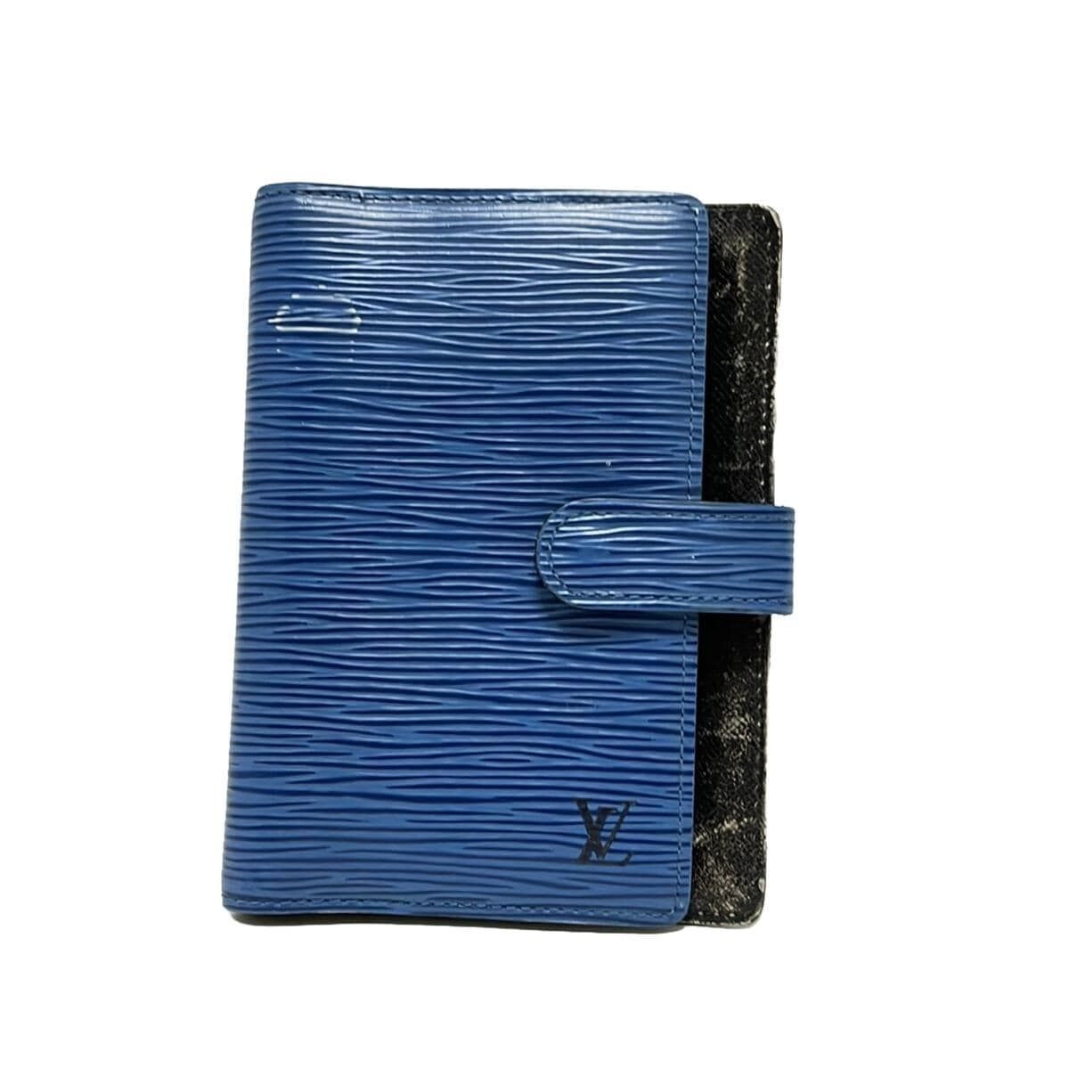 LOUIS VUITTON Epi Agenda MM Day Planner Cover Blue R20055 LV Auth
