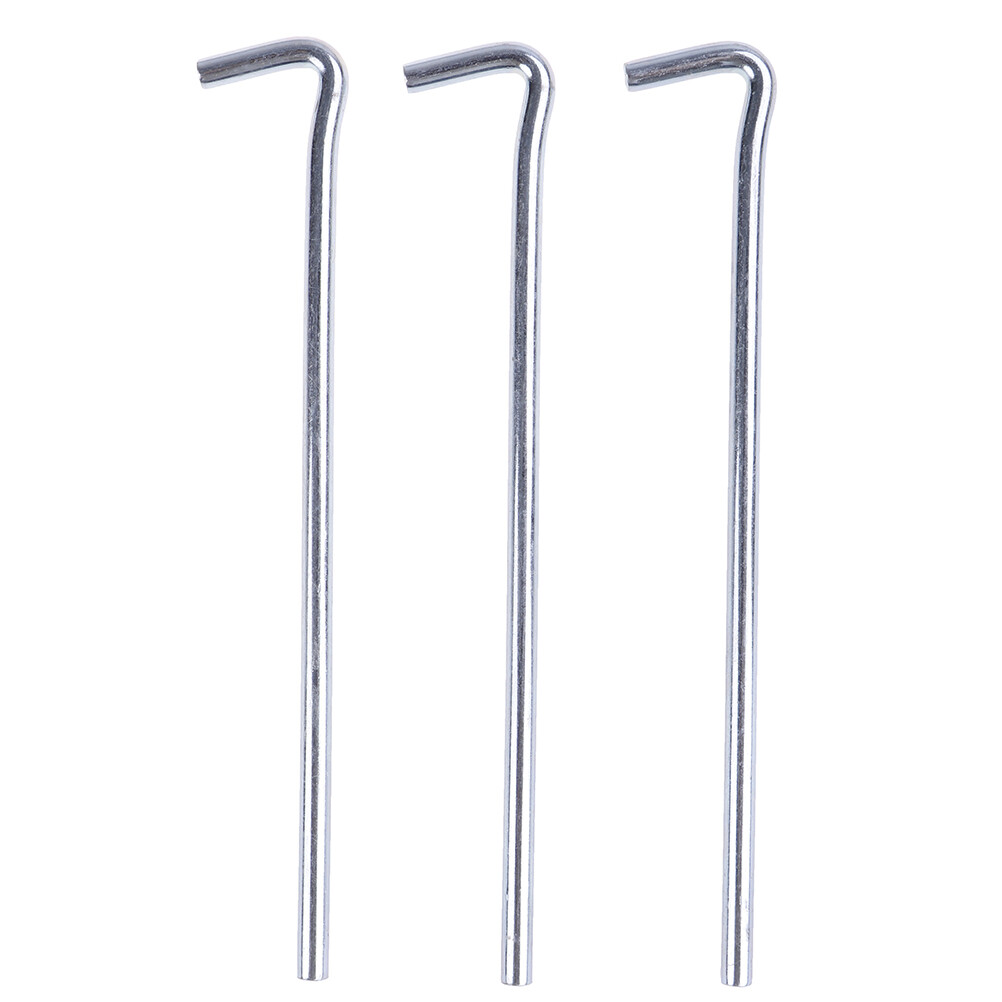 5 Pcs Alloy Tent Stakes Pegs Heavy Duty Nail Head Solid Steel Metal