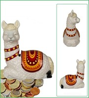 Keramik-Spardose-Lama-Horst-Sparschwein-Alpaka-Deko-Sitzend-Ca-14X11X7Cm
