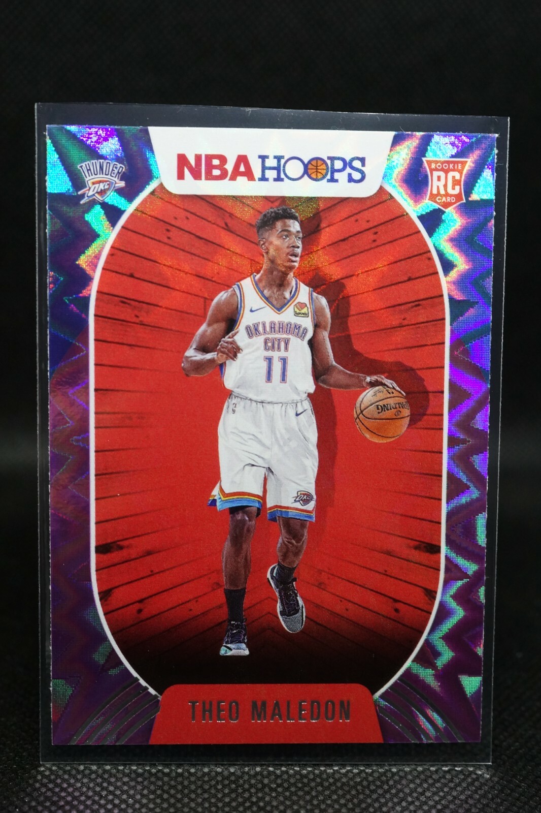2020-21 NBA Hoops Purple Explosion Theo Maledon #230 Rookie RC + TOP LOADER