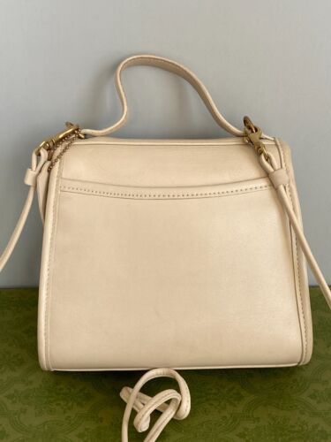 Borsa a tracolla Coach Vintage #9983 Regina Flap Turn Lock Top a mano, anni 90 USA - Avorio - Foto 4 di 14