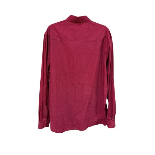 Camisa Cinch Ajuste Moderno Con Botones Tejido Dobby Manga Larga Roja Grande - Imagen 3 de 4