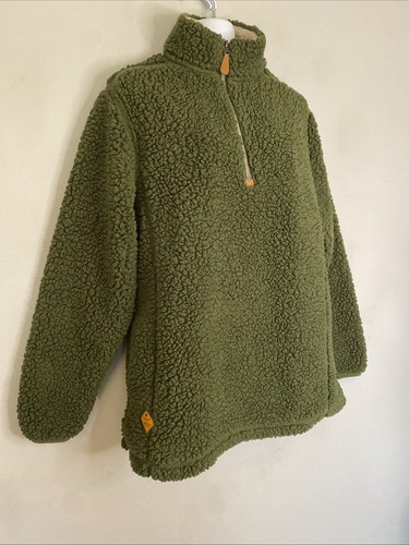 Simply Southern Green Sherpa Long Sleeve 1/4 Zip Pullover Women’s Size Small - Picture 4 of 13
