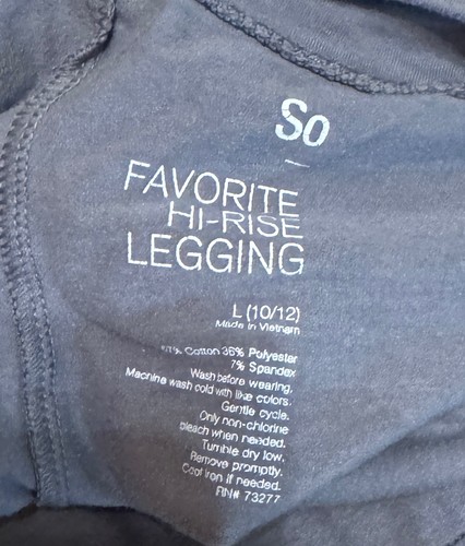 So Junior Girls Favorite Hi-Rise Leggings Large (10-12) Gray Athletic Leggings - Picture 5 of 5