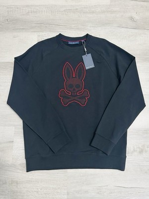  NWT Mens Psycho Bunny Jovan Dotted Print Crew Large - Black / Red $158