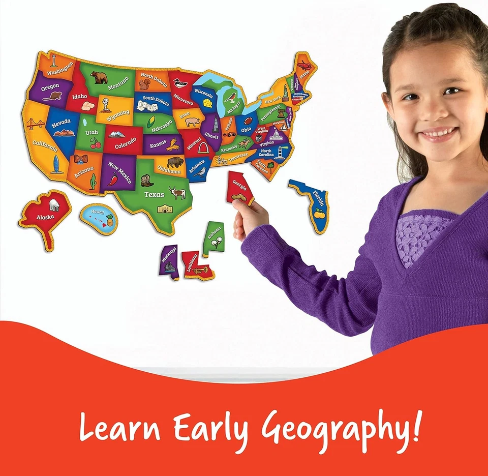Learning Resources Magnetic U.S. Map Puzzle - Educational of the United...  - Image 2 of 4