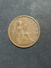 1911 - 1929  HALFPENNY  1/2d BRITISH BRONZE COIN-KING GEORGE V-HALF PENNY COIN