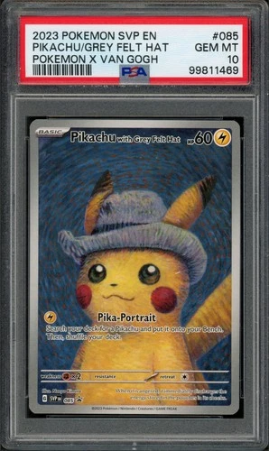 Pokemon PSA 10 Gem Mint SV Promo Pikachu with Grey Felt Hat SVP085