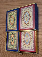 Congress VTG Playing Cards Double Deck Cel-u-tone Finish Blue Suede Box