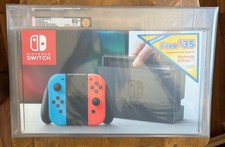   Nintendo Switch Red Blue Joycon Console  35 Eshop Bundle - RARE VGA Graded 85 