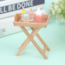 Bandeja de madera para muebles en miniatura para casa de muñecas 1:12 mesa de comida accesorios de cocina