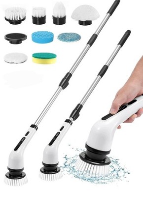 9 IN 1 Elektrischer Schleuderschrubber Kabellos Reinigung Bad Rotierender Schrubber 1452