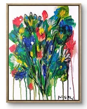 Original Art Sunny Day 14x11 Figurative Abstract Expressionist Art Painting