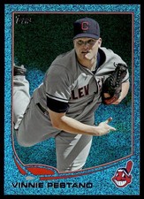 2013 Topps #426 Vinnie Pestano Silver Slate Blue Sparkle