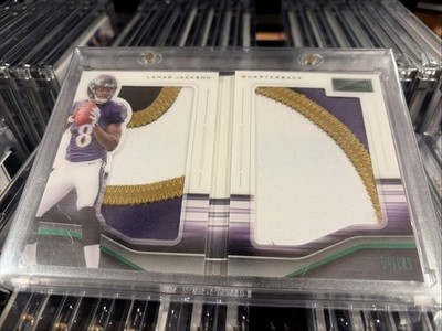 2018 Panini Playbook 2x Prime PATCH Booklet Lamar Jackson 7/25 Ravens
