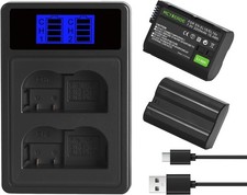 2-Pack EN-EL15 Battery 2200mAh with Dual USB Charger for Nikon Z6 D750