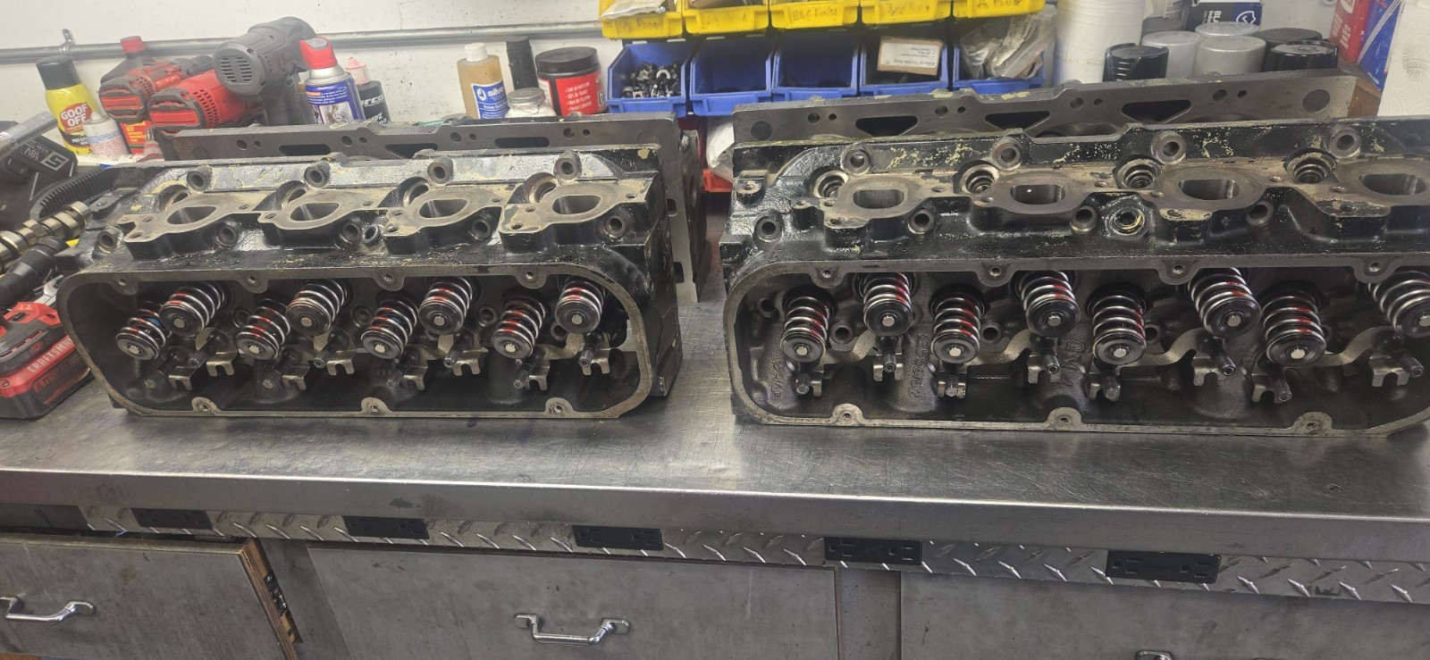 Mercruiser 496 GM 8.1 heads CNC ports & chambers Stainless valves dual springs 