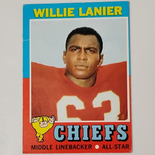Topps 1971 Willie Lanier Rookie #114 Kansas City Chiefs NFL Football Card. rookie card picture